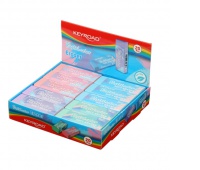 Eraser KEYROAD Fun Pastel, 60x21x11 mm, display, color mix, Erasers, Writing and correction products