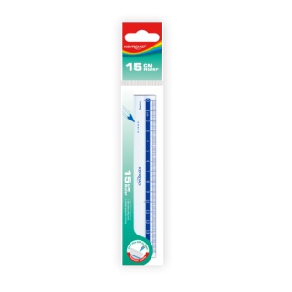 Linijka plastikowa KEYROAD, 15 cm, zawieszka, transparentna, Linijki, ekierki, kątomierze, Artykuły do pisania i korygowania