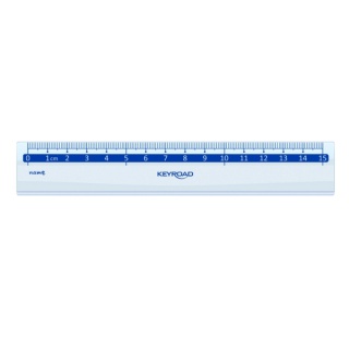 Linijka plastikowa KEYROAD, 15 cm, zawieszka, transparentna, Linijki, ekierki, kątomierze, Artykuły do pisania i korygowania