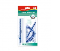 Plastic drawing set KEYROAD, Rulers, Set Squares, Protractors, Writing and correction products