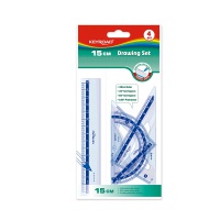 Plastic drawing set KEYROAD, Rulers, Set Squares, Protractors, Writing and correction products