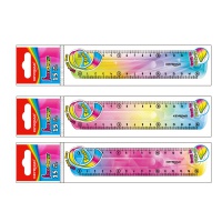 KEYROAD ruler, 15 cm, flexible, rainbow, eurohole, assorted colors