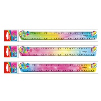 KEYROAD ruler, 30 cm, flexible, rainbow, eurohole, assorted colors
