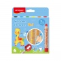 Wax crayons KEYROAD Colorix 3 in 1, Jumbo, with sharpener, 6 pcs, Art., School supplies
