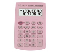 Kalkulator kieszonkowy VECTOR KAV VC-210III, 8- cyfrowy ,64x98,5mm, jasnoróżowy, Kalkulatory, Urządzenia i maszyny biurowe