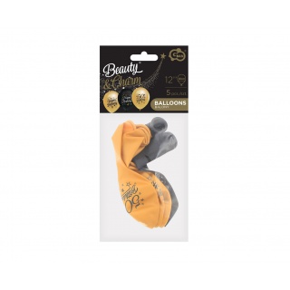 BALONY B&C 12" Z NADRUKIEM 50 ZŁOTE I CZARNE 5szt., Podkategoria, Kategoria