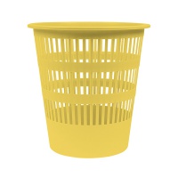 DONAU LIFE Waste bin, openwork, 12l, pastel, yellow