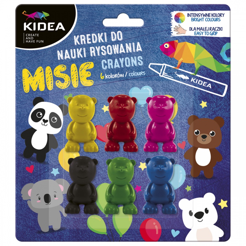 KREDKI MISIE DO NAUKI RYSOWANIA 6 KOLORÓW KIDEA, Podkategoria, Kategoria