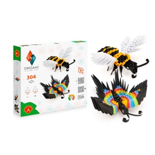 ORIGAMI 3D- 2 w 1 MOTYL,PSZCZOŁA/BUTERFLY,BEE, Origami, Art. kreatywne