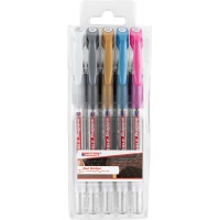 Długopis żelowy e-2185/5 S EDDING, 0,7mm, 5 szt., mix kolorów, Żelopisy, Artykuły do pisania i korygowania