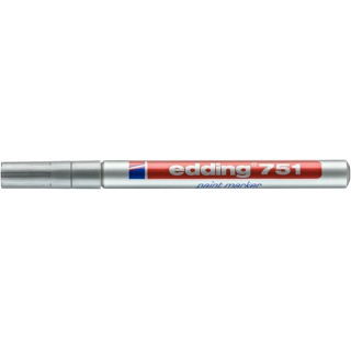 Marker olejowy e-751 EDDING, 1-2 mm, srebrny, Markery, Artykuły do pisania i korygowania