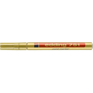 Marker olejowy e-751 EDDING, 1-2mm, złoty, Markery, Artykuły do pisania i korygowania