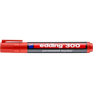 Marker permanentny A8 e-300 EDDING, czerwony, Markery, Artykuły do pisania i korygowania