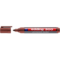 Marker permanentny e-300 EDDING, 1,5-3mm, brązowy, Markery, Artykuły do pisania i korygowania