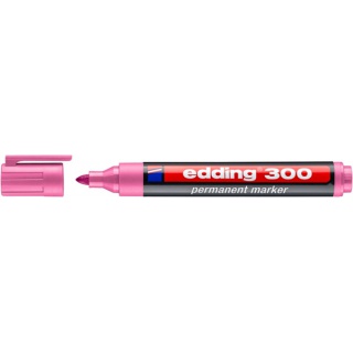 Marker permanentny e-300 EDDING, 1,5-3mm, różowy, Markery, Artykuły do pisania i korygowania