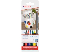 Marker pędzelkowy do ceramiki e-4200/65 EDDING, 6 szt., mix kolorów, Markery, Artykuły do pisania i korygowania