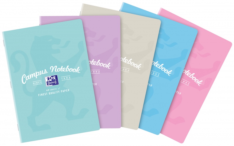 ZESZYT OXFORD CAMP A4 60K.KRATKA PASTEL 5szt., Podkategoria, Kategoria
