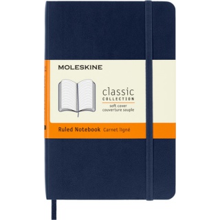 Notes MOLESKINE P (9x14cm) w linie, miękka oprawa, sapphire blue, 192 strony, niebieski, Notatniki, Zeszyty i bloki