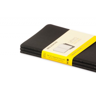 Zestaw 3 Zeszytów MOLESKINE Cahier Journals P (9x14cm) w kratkę, 64 strony, czarny, Notatniki, Zeszyty i bloki