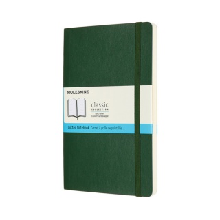 Notes MOLESKINE L (13x21cm) w kropki, miękka oprawa, myrtle green, 192 strony, zielony, Notatniki, Zeszyty i bloki
