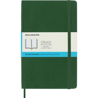 Notes MOLESKINE L (13x21cm) w kropki, miękka oprawa, myrtle green, 192 strony, zielony, Notatniki, Zeszyty i bloki