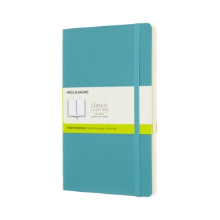 Notes MOLESKINE L (13x21 cm) gładki, miękka oprawa, reef blue, 192 strony, niebieski, Notatniki, Zeszyty i bloki