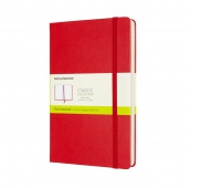 MOLESKINE Classic L Notebook (13x21cm), plain, hard cover, scarlet red, 400 pages, blue