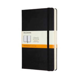 Notes MOLESKINE Classic L (13x21cm) w linie, twarda oprawa, 400 stron, czarny, Notatniki, Zeszyty i bloki