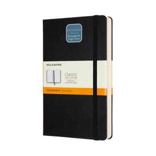 Notes MOLESKINE Classic L (13x21cm) w linie, twarda oprawa, 400 stron, czarny, Notatniki, Zeszyty i bloki