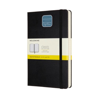 Notes MOLESKINE Classic L (13x21cm) w kratkę, twarda oprawa, 400 stron, czarny, Notatniki, Zeszyty i bloki