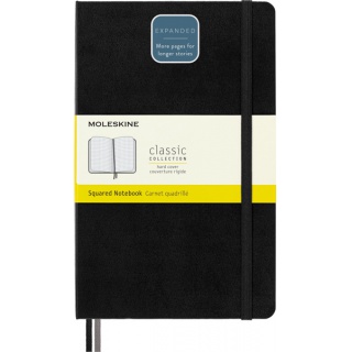 Notes MOLESKINE Classic L (13x21cm) w kratkę, twarda oprawa, 400 stron, czarny, Notatniki, Zeszyty i bloki