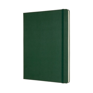 Notes MOLESKINE Classic XL (19x25cm) w kratkę, twarda oprawa, myrtle green, 192 strony, zielony, Notatniki, Zeszyty i bloki