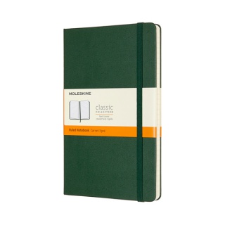 Notes MOLESKINE Classic L (13x21cm) w linie, twarda oprawa, myrtle green, 240 stron, zielony, Notatniki, Zeszyty i bloki