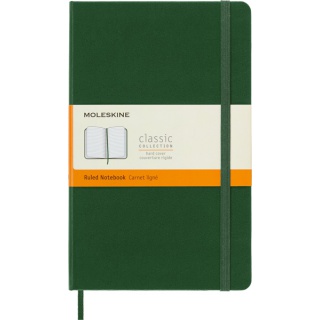 Notes MOLESKINE Classic L (13x21cm) w linie, twarda oprawa, myrtle green, 240 stron, zielony, Notatniki, Zeszyty i bloki