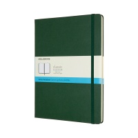 Notes MOLESKINE Classic XL (19x25cm) w kropki, twarda oprawa, myrtle green, 192 strony, zielony, Notatniki, Zeszyty i bloki