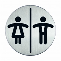 Tabliczka Ø83 symbol WC: dla pań i panów, Tablice, Prezentacja