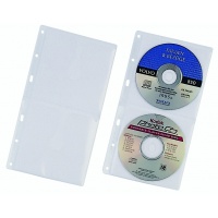 Kieszeń na 2 CD z PP z wyściółką ochronną, do segregatorów A4, (zapas do 5204), Pudełka i opakowania na CD/DVD, Akcesoria komputerowe