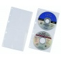 Kieszeń na 2 CD z PP z wyściółką ochronną, do segregatorów A4, (zapas do 5204), Pudełka i opakowania na CD/DVD, Akcesoria komputerowe