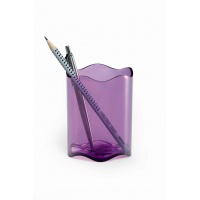 TREND pojemnik na długopisy, fioletowy-przezroczysty (purpurowy), Przyborniki na biurko, Drobne akcesoria biurowe