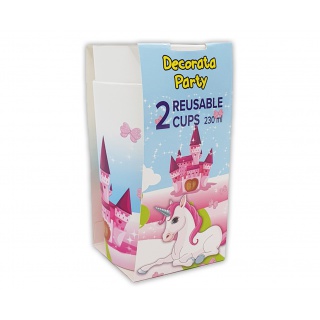 KUBECZKI PLASTIKOWE "UNICORN" 230ml.2szt., Podkategoria, Kategoria