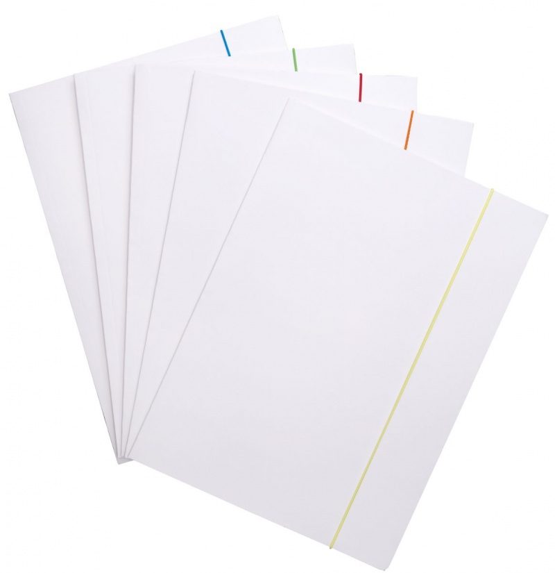 Teczka z gumką OFFICE PRODUCTS, karton, A4, 300gsm, 3-skrz., gumka mix kolorów, biała, Teczki płaskie, Archiwizacja dokumentów