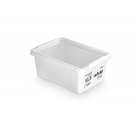 MOXOM storage container, White Line Box, 12.5l, white