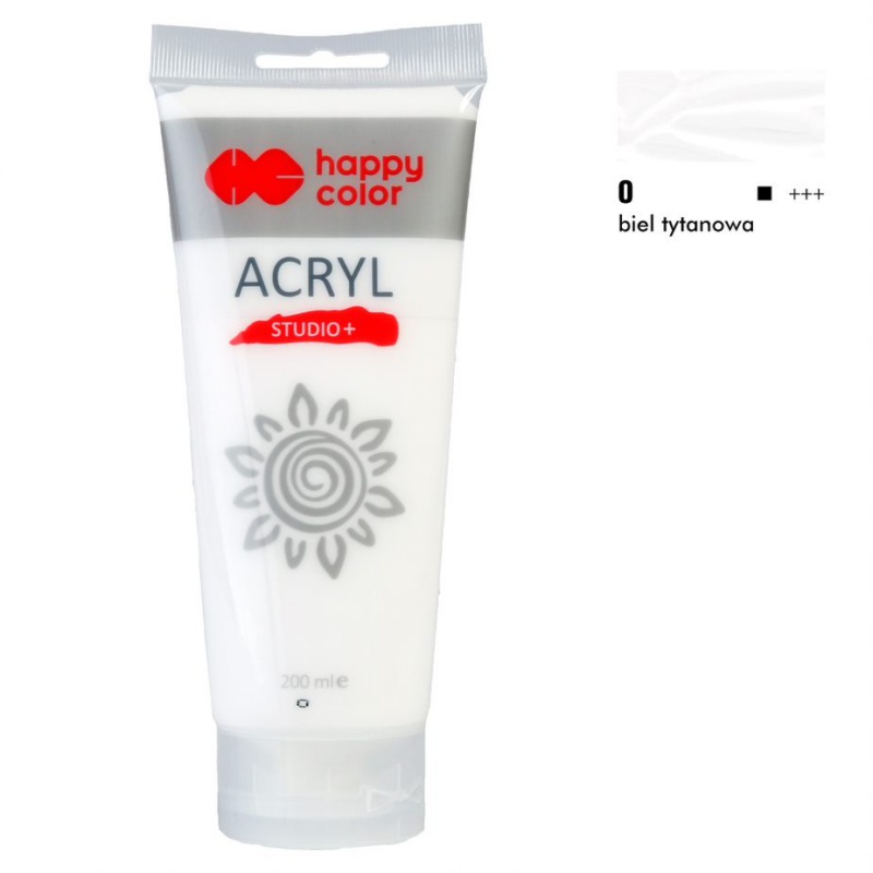 FARBA AKRYLOWA STUDIO 200ML H.COLOR BIEL TYTANOWA, Podkategoria, Kategoria