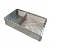 ORGAZNIER NA BIURKO SIATKA SREBRNY145x80x35mm, Przyborniki na biurko, Galanteria biurowa