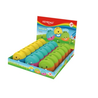 Temperówka KEYROAD Speedy Snail, plastikowa, podwójna, display, mix kolorów, Temperówki, Artykuły do pisania i korygowania