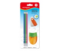 Zestaw szkolny KEYROAD Pencil Set, 5 element&oacute;w, blister, mix kolor&oacute;w, Plastyka, Artykuły szkolne