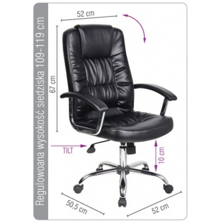 Fotel biurowy OFFICE PRODUCTS Cyprus, czarny, Krzesła i fotele, Wyposażenie biura