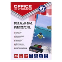 Lamination foil, OFFICE PRODUCYS, A5, 2x80 micr; glossy, 100 pcs, transparent