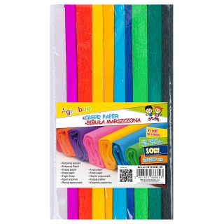 Bibuła marszczona GIMBOO, w rolce, 25x200cm, 10szt., mix kolor&oacute;w, Produkty kreatywne, Artykuły szkolne