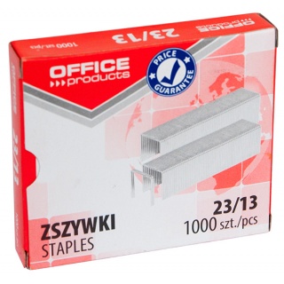 Zszywki OFFICE PRODUCTS, 23/13, 1000szt., Zszywki, Drobne akcesoria biurowe